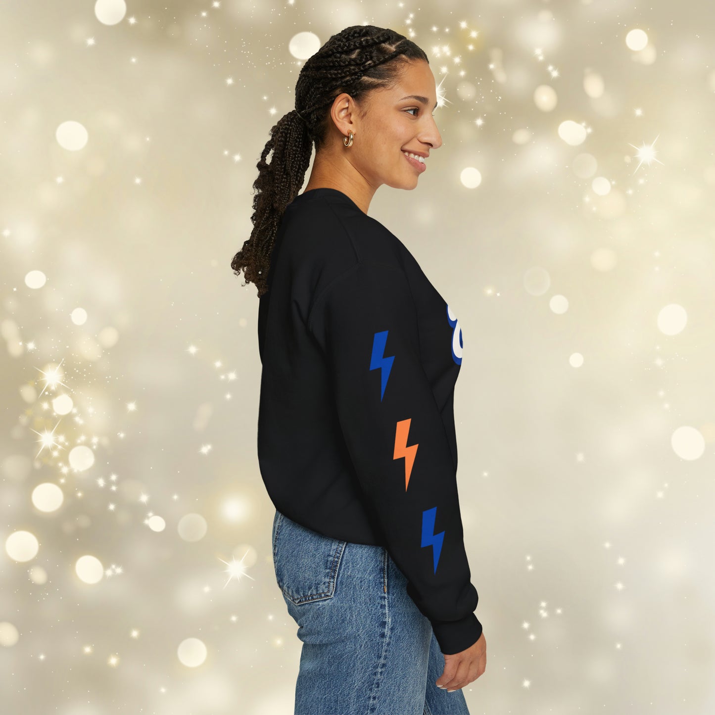 Edison Chargers Basketball Crewneck, Adult Unisex Sweatshirt with Front & Sleeve Graphics