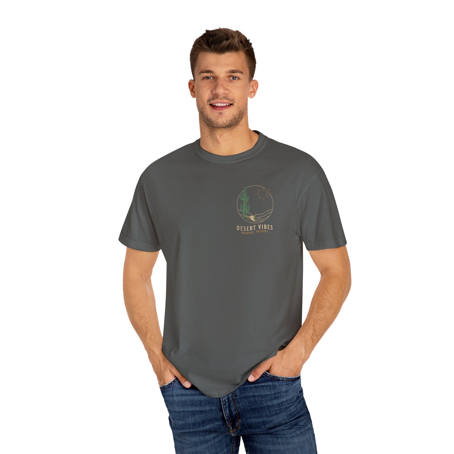 Desert Vibes Comfort Colors Shirt, Phoenix Arizona Desert Sunset T-Shirt, Front & Back Graphic