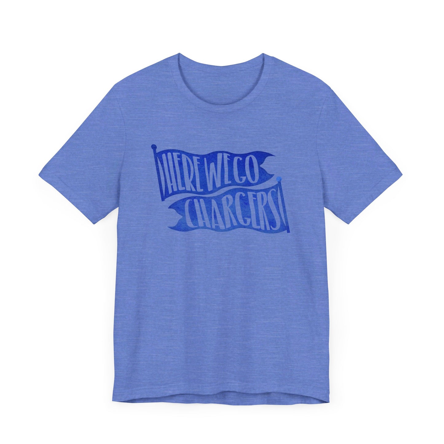 Chargers Watercolor Pennant Gameday T-Shirt | Football Spirit Tee | Home Team Game Day Shirt