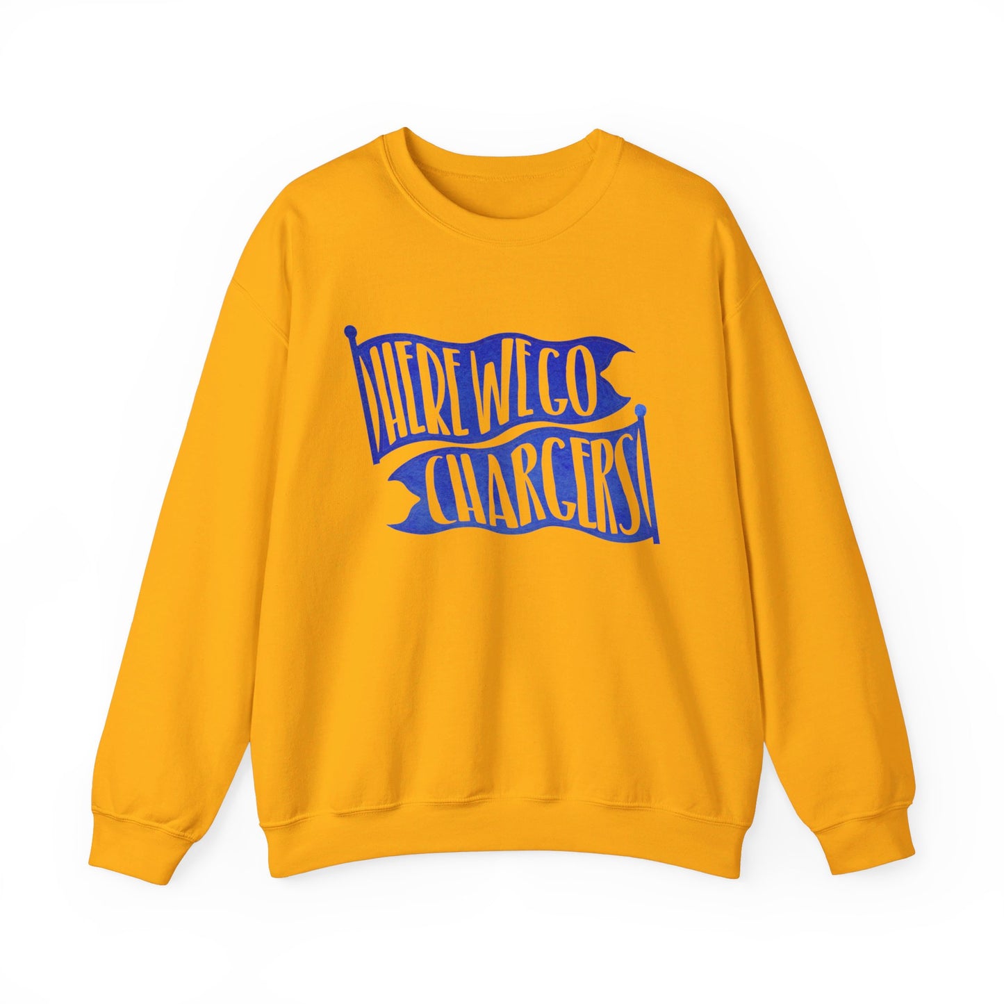 Chargers Watercolor Pennant Gameday Crewneck Sweatshirt | Football Spiritwear | Home Team Game Day Shirt