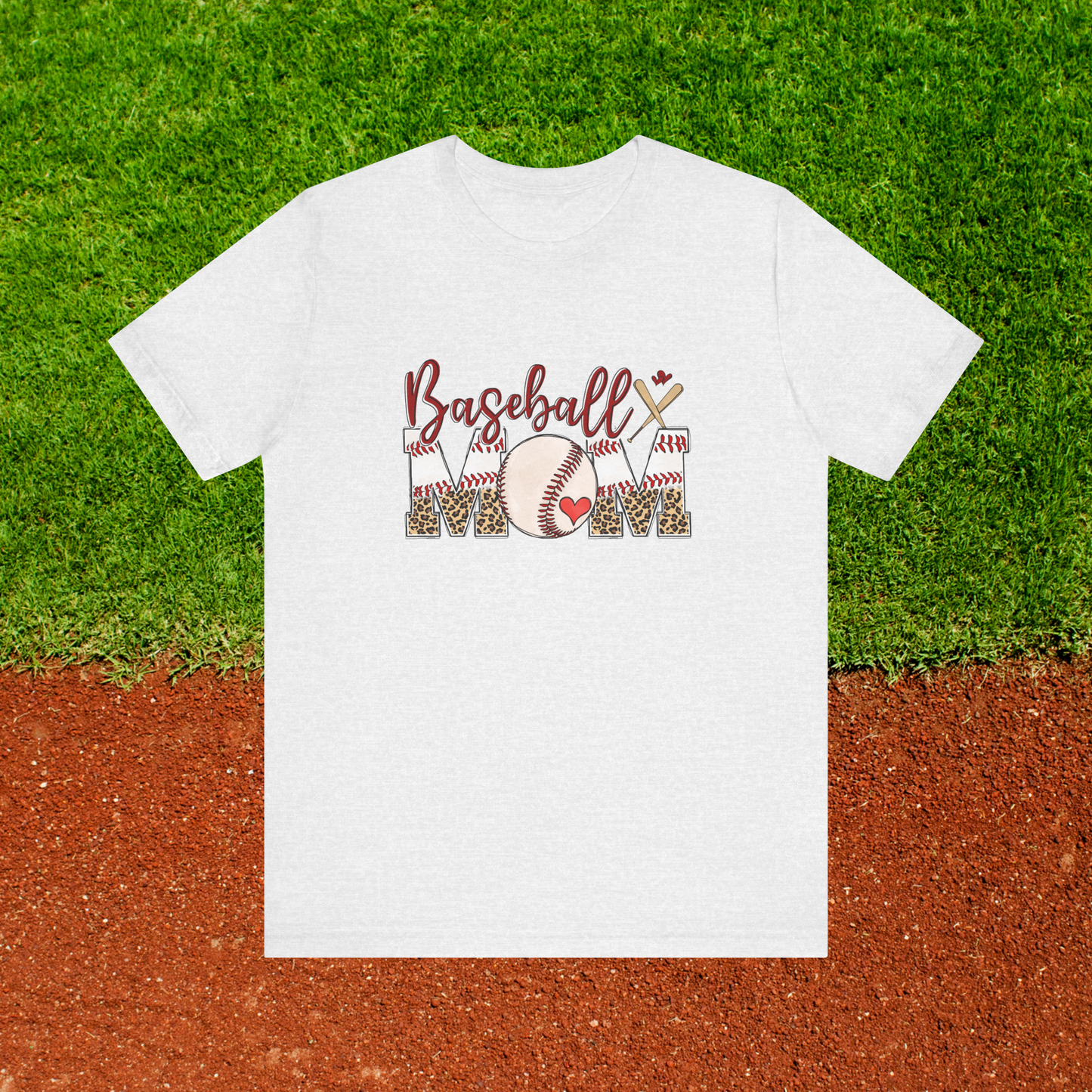 Baseball Mom T-Shirt – Cheetah Leopard Game Day Graphic Tee for Sports Moms
