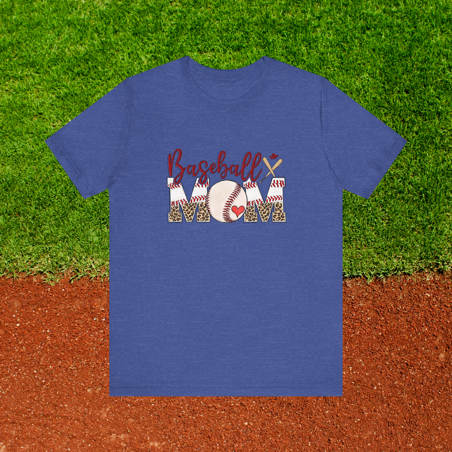 Baseball Mom T-Shirt – Cheetah Leopard Game Day Graphic Tee for Sports Moms