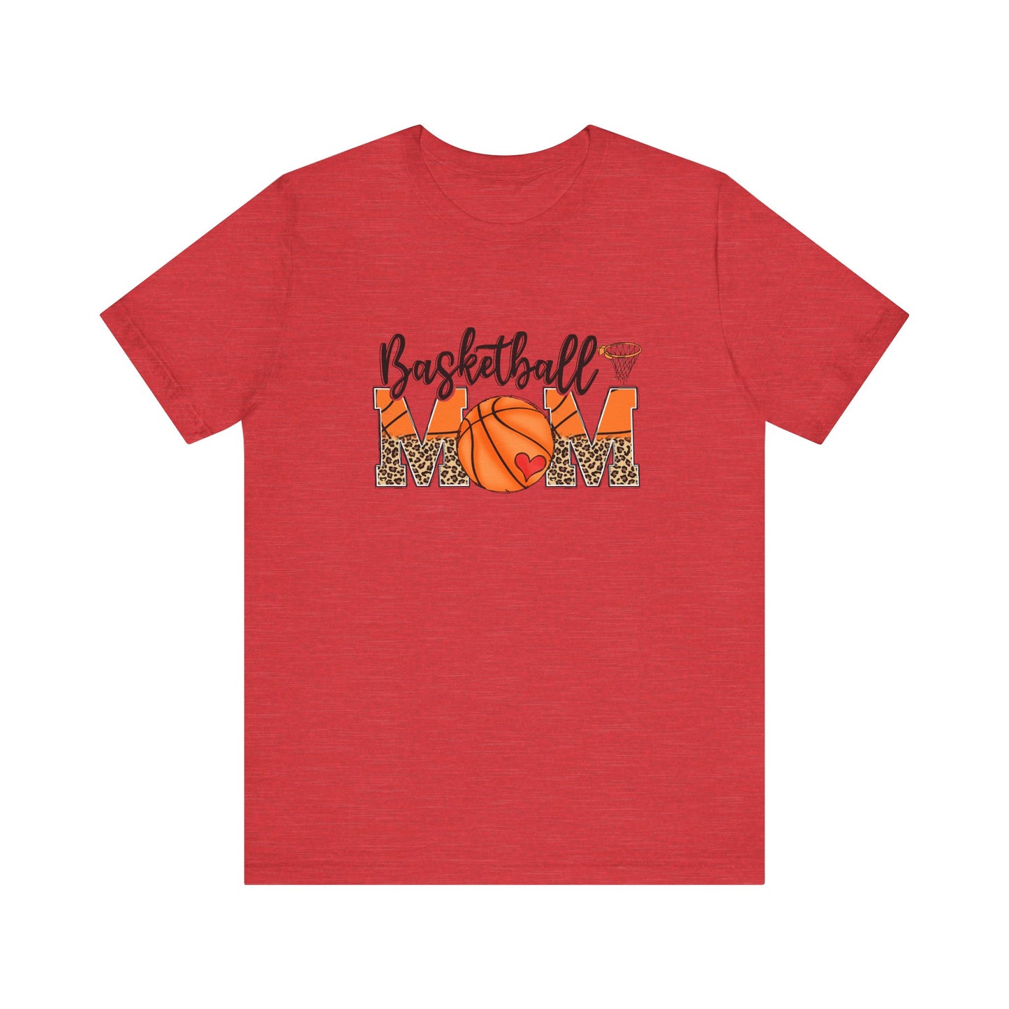 Basketball Mom t-shirt featuring a cheetah print graphic and basketball design