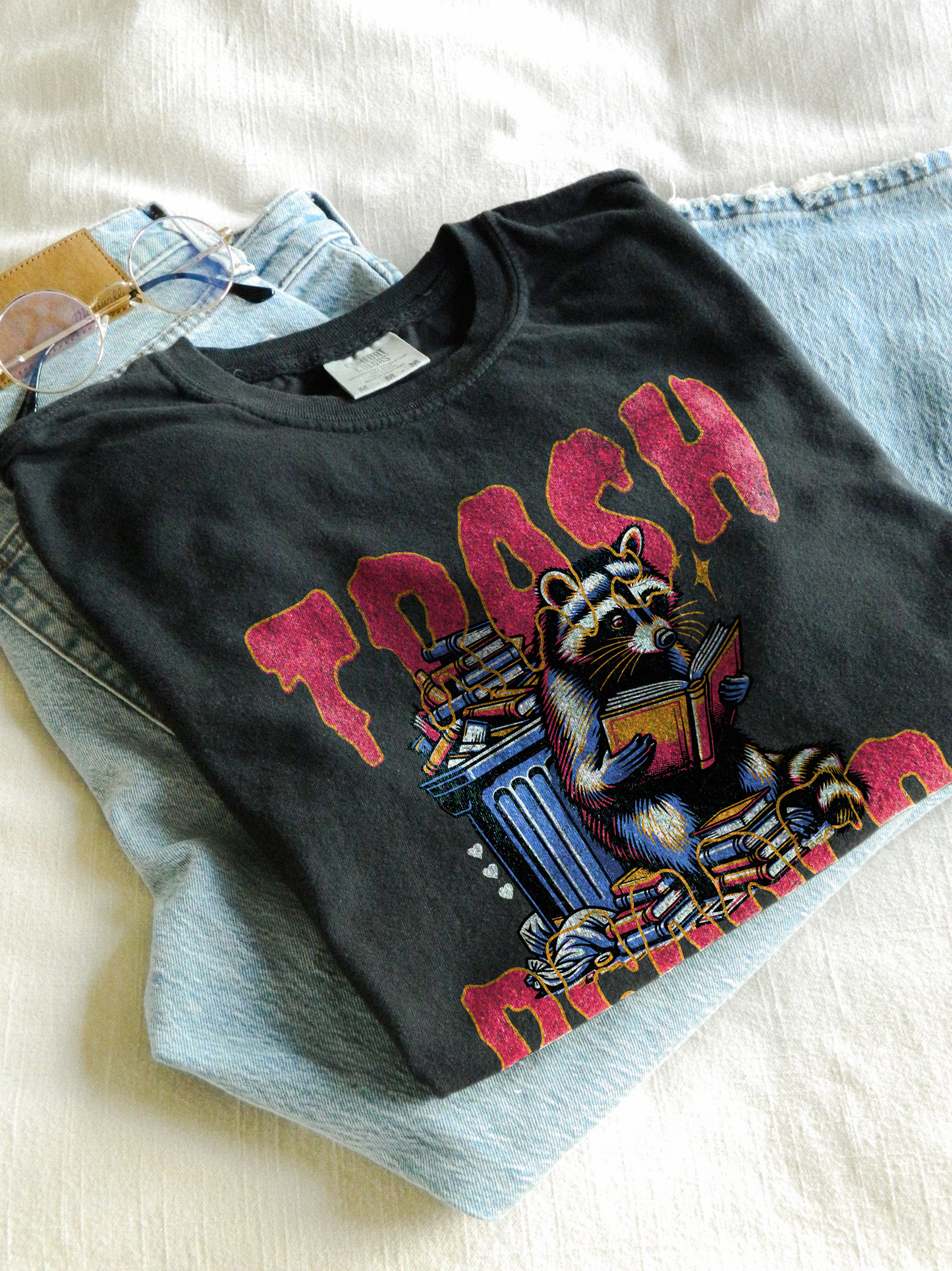 Trash Reader Comfort Colors® Tee – Funny Raccoon Book Lover Shirt