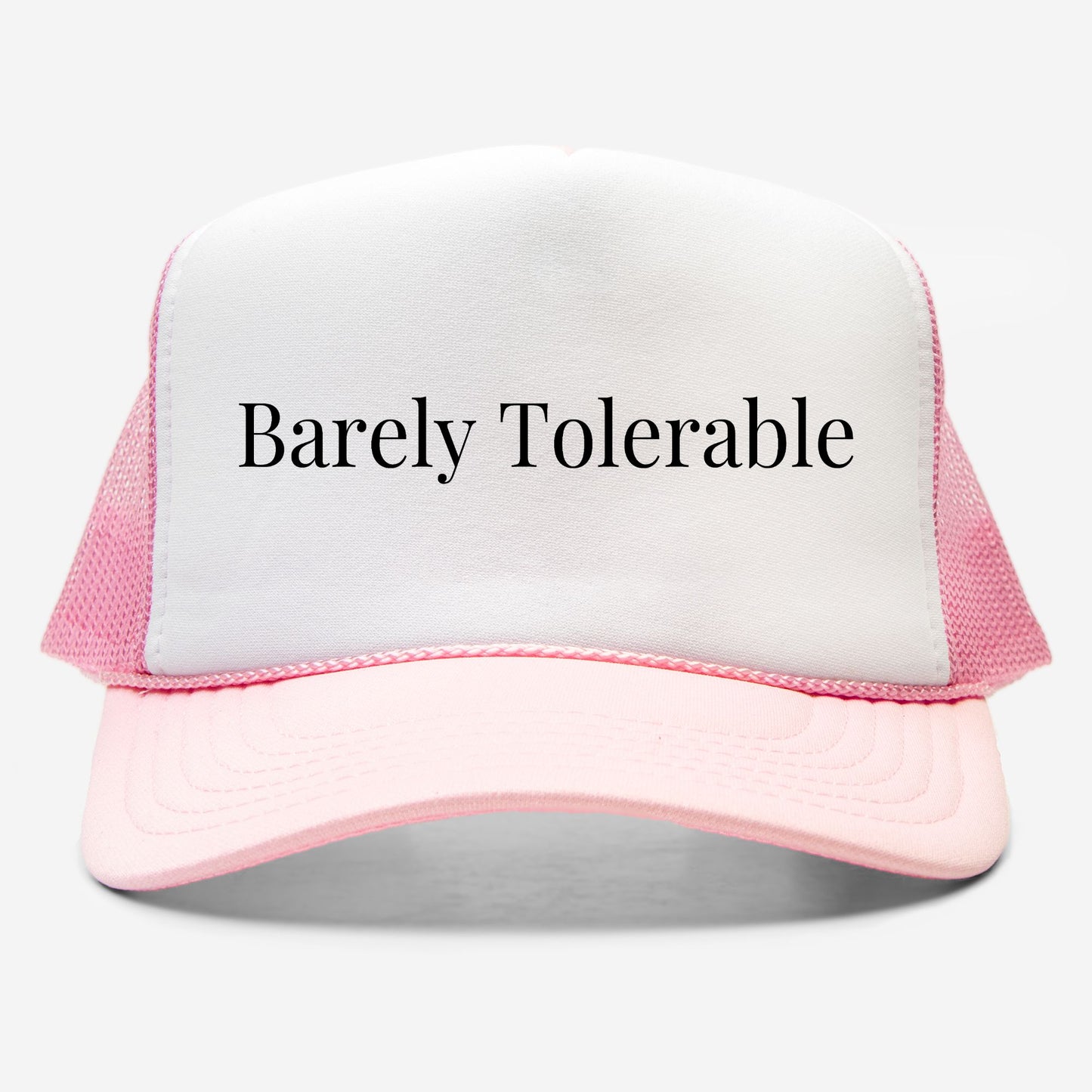 Barely Tolerable EmbroideredTrucker Hat, Simple Bookish Merch, Gift for Book Lovers