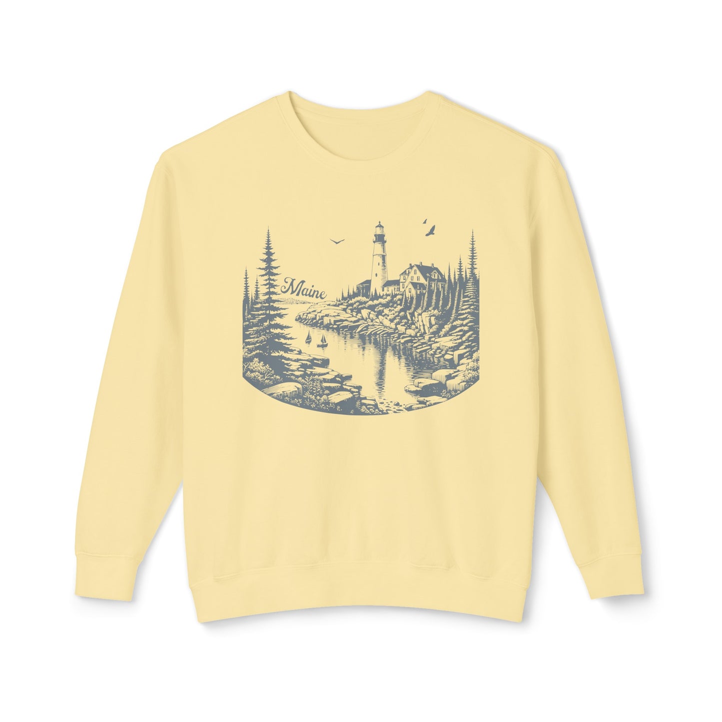 Maine Comfort Colors Crewneck, Coastal Maine Lightweight Sweatshirt