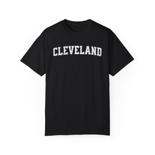 Cleveland Varsity Style Comfort Colors Tshirt, Cleveland Game Day Tee, Vintage Feel Distressed Look Shirt