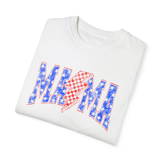 Patriotic Mama Comfort Colors Tee, Band Tee Inspired 4th of July Shirt, Red White & Blue Shirt For Mom!