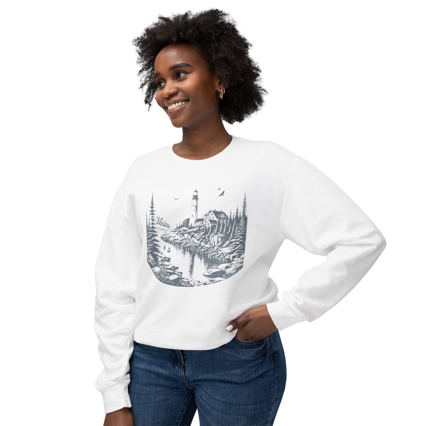 Maine Comfort Colors Crewneck, Coastal Maine Lightweight Sweatshirt