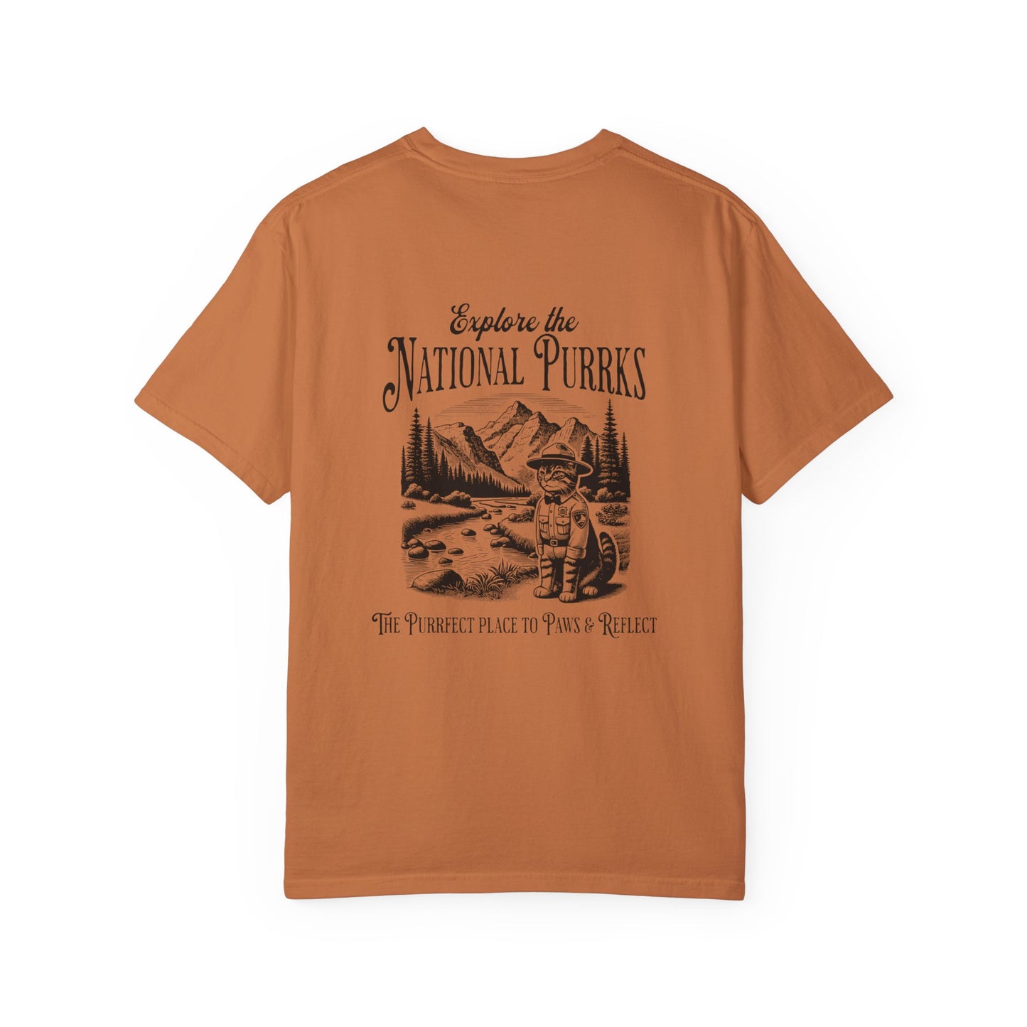 Cat National Park Tee, National Park Comfort Colors Shirt, Gifts for Cat, National Park Lover, Granola Girl Aesthetic |Front & Back Graphic