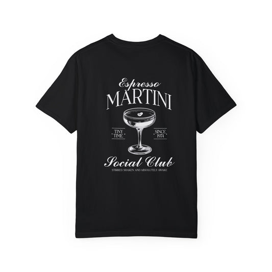 Espresso Martini Social Club Comfort Colors Tee, Vintage Feel Front & Back Graphic, Cocktail Bachelorette Happy Hour, Bachelorette T-Shirts