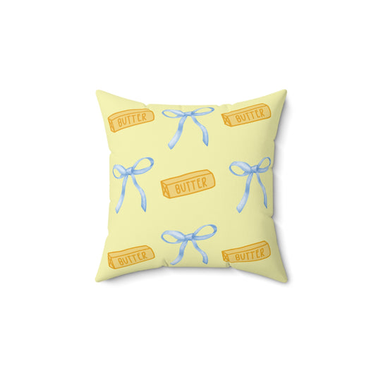 Coquette Butter Square Pillow - Home Decor, Accent Pillow, Sofa Cushion, Bedroom Pillow, Living Room Decor