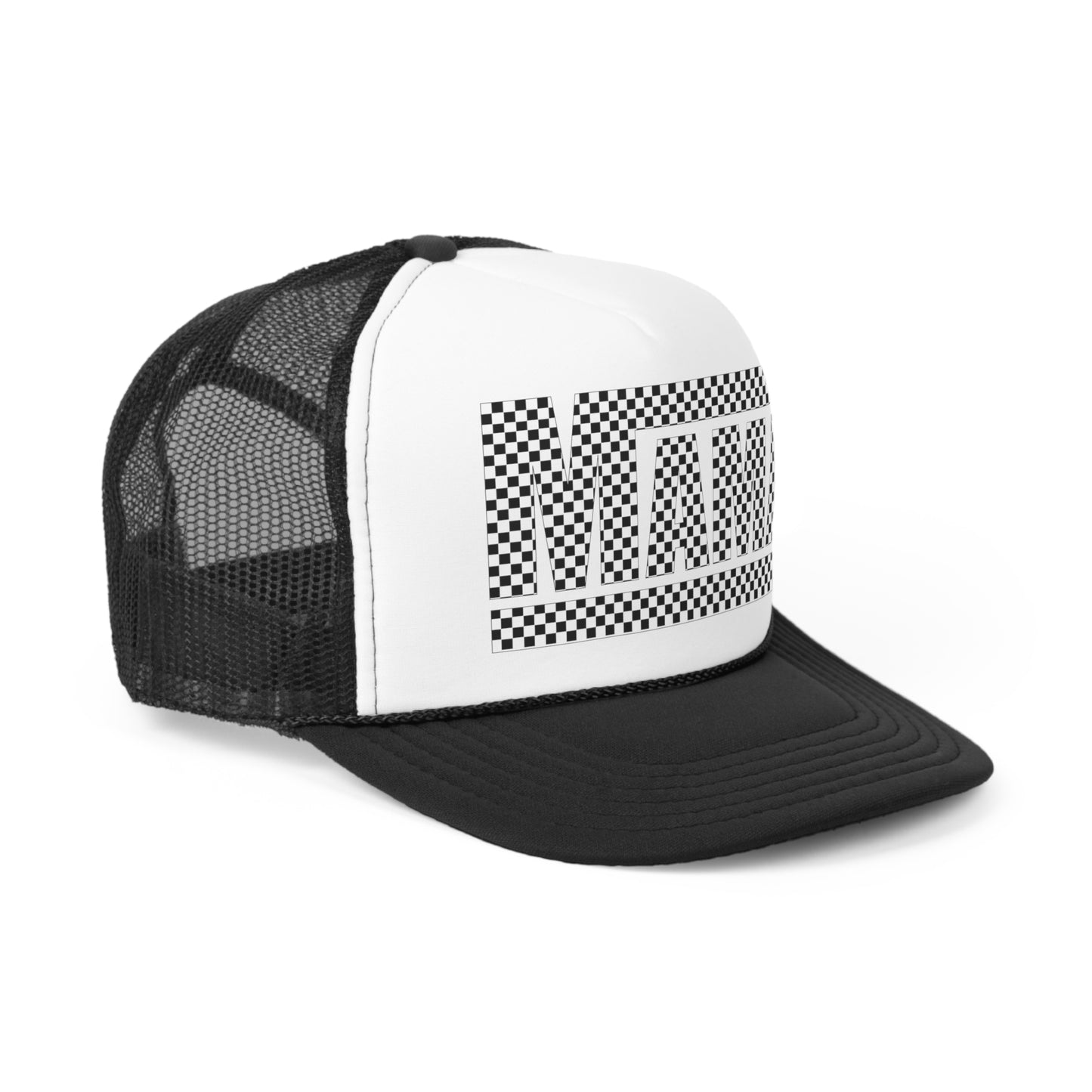 Checkered Mama Trucker Style Hat, Mama Trucker Hat