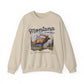 Vintage-style sweatshirt featuring a Montana elk graphic with mountain scenery and “Stay Wild” and “Big Sky Country” text.