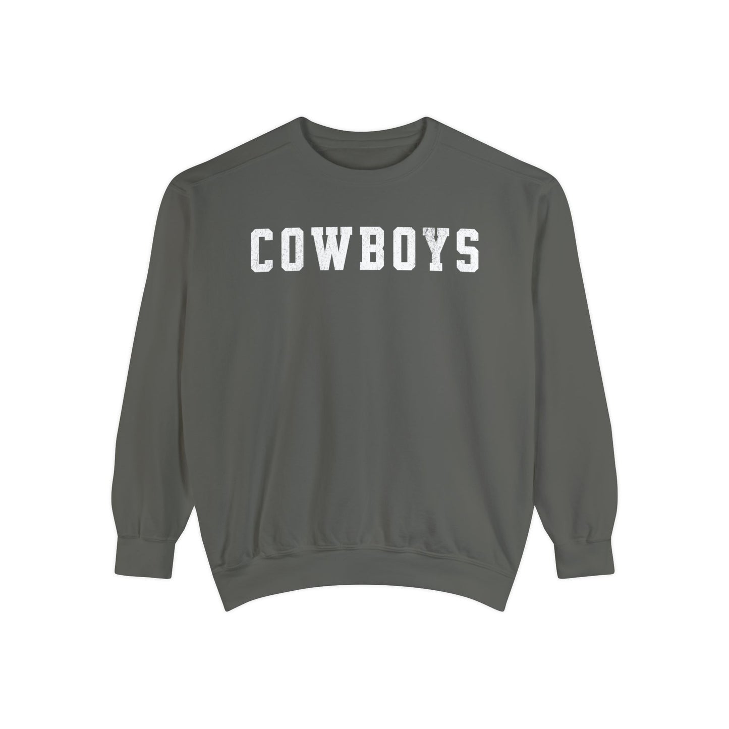 Cowboys Comfort Colors Sweatshirt, Varsity Style Cowboys Crewneck