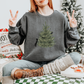 Cat Christmas Comfort Colors Sweatshirt, Minimalist Christmas Tree Cats Crewneck