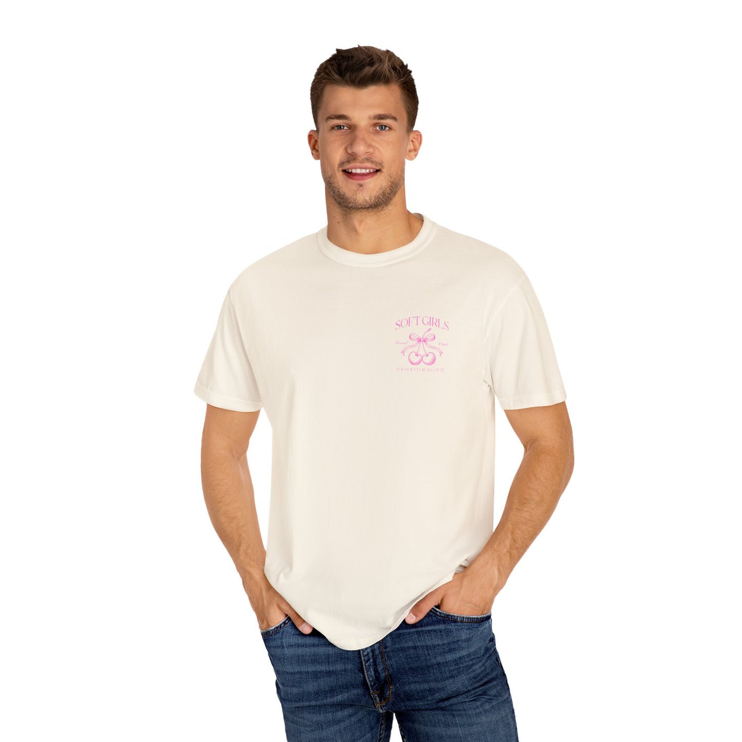 Coquette Soft Girl Comfort Colors Tee | With Cherry on Top, Pink Girly Bow Tshirt, Front & Back Graphic