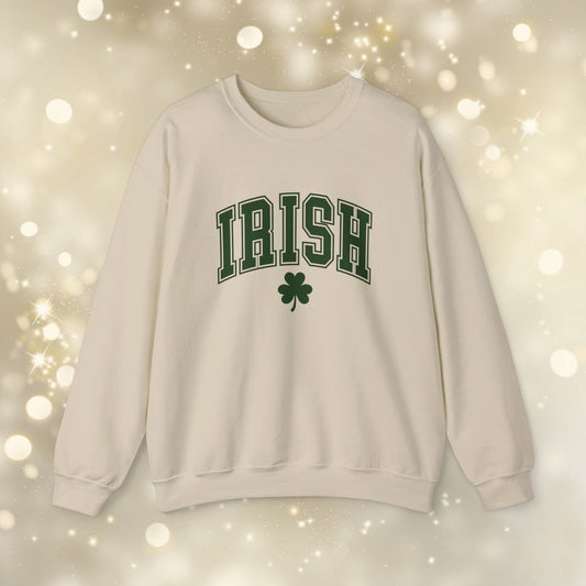 Varsity Style Irish Sweatshirt, St. Paddy's Day Unisex Heavy Blend™ Crewneck Sweatshirt