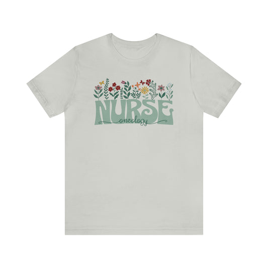 Oncology Nurse Floral Design Tshirt