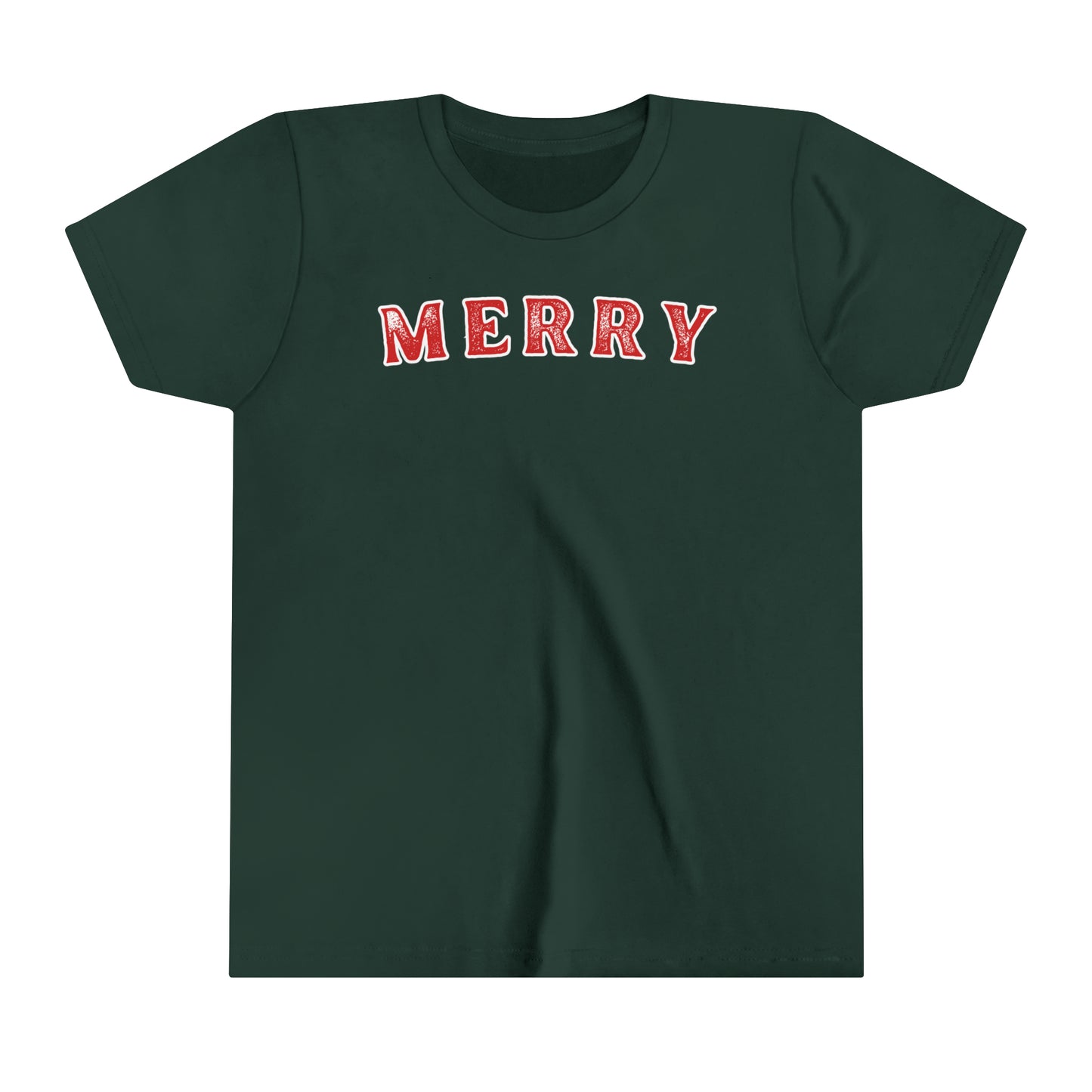 Youth Christmas Tee, Kids Merry Xmas Short Sleeve Tee