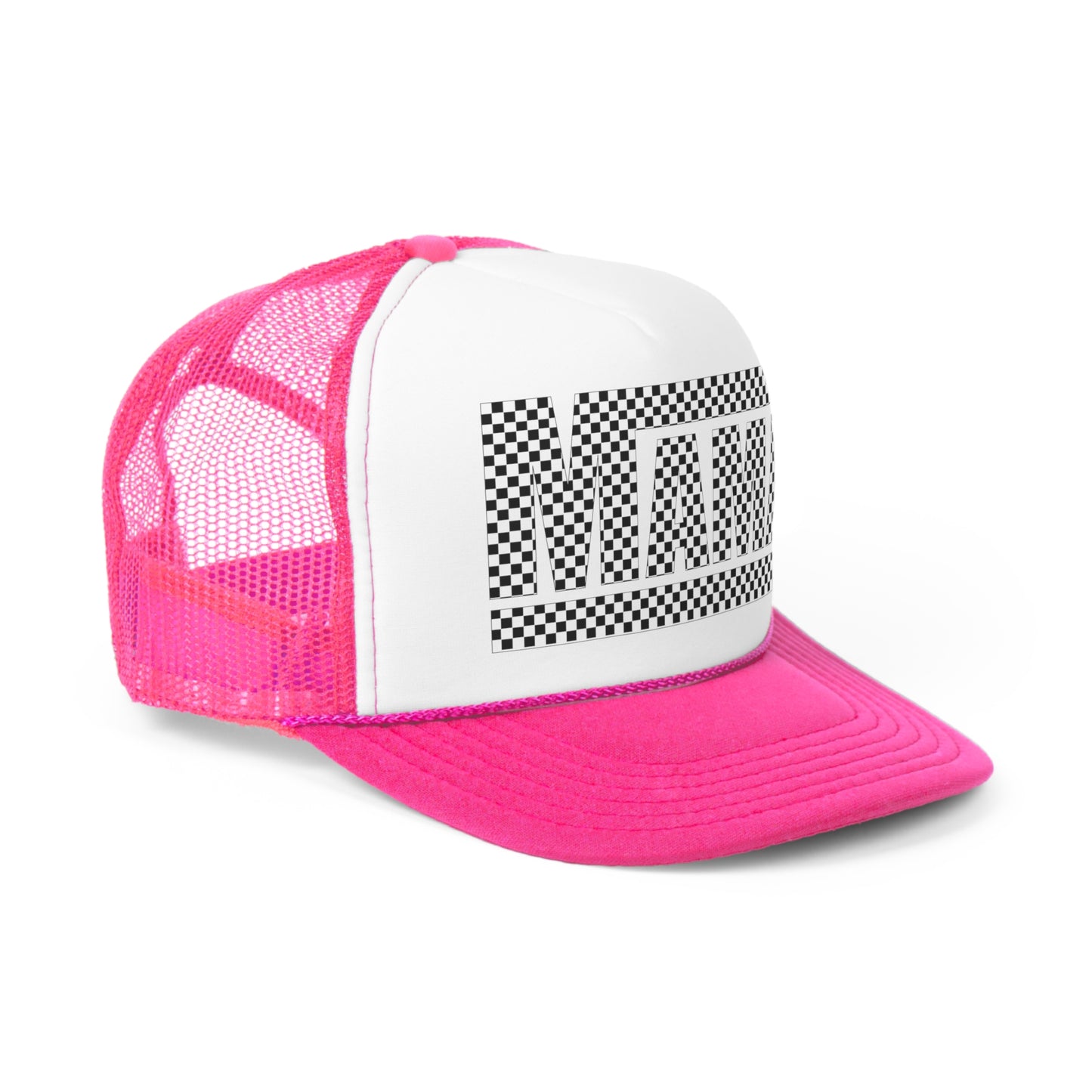 Checkered Mama Trucker Style Hat, Mama Trucker Hat