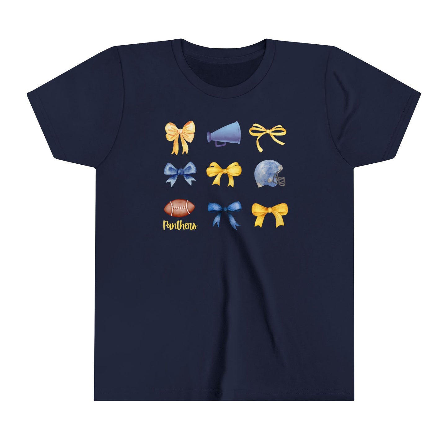 Panthers Football Bow Tshirt | YOUTH