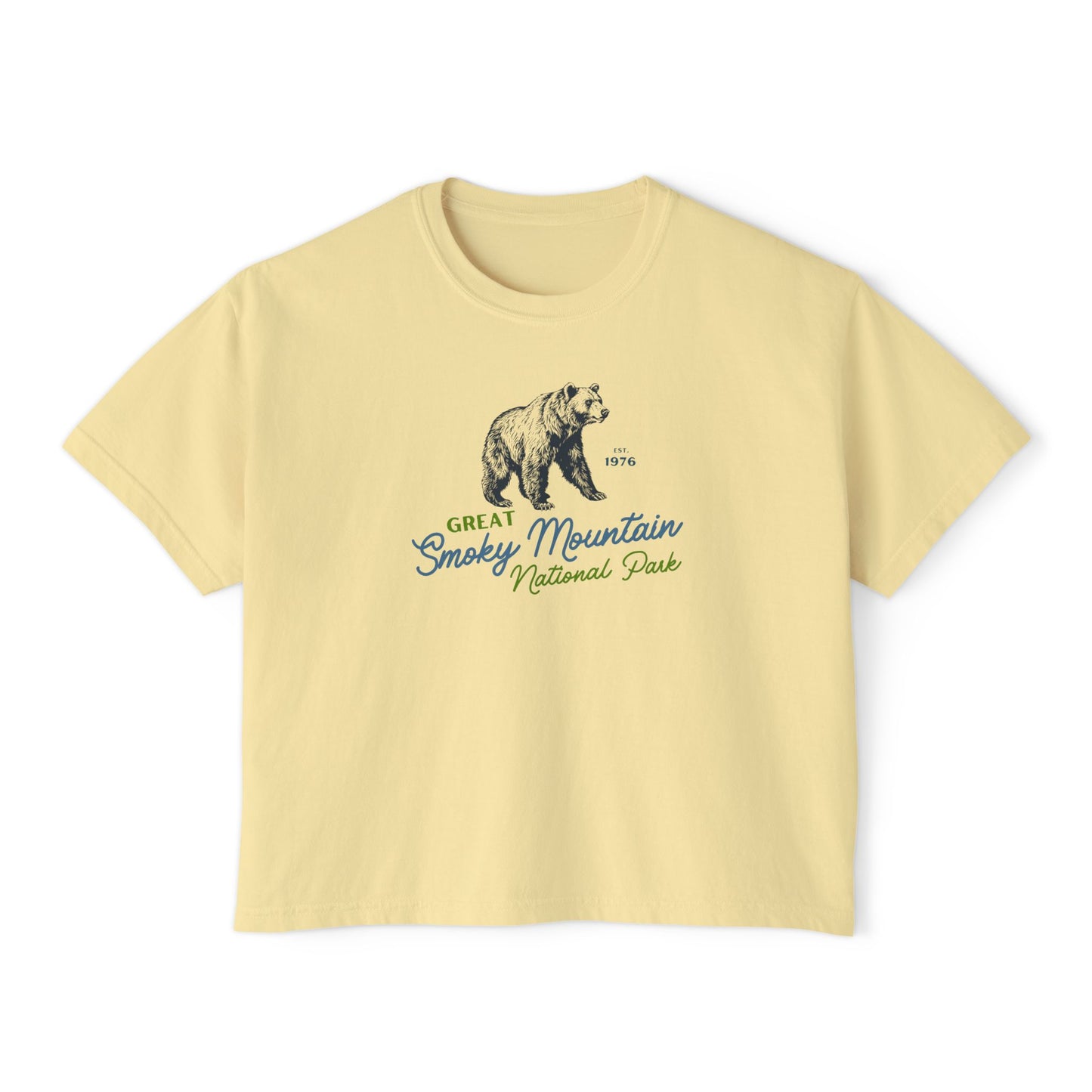 Great Smoky Mountains Comfort Colors Cropped Tee, Granola Girl Aesthetic Women's Boxy Tee