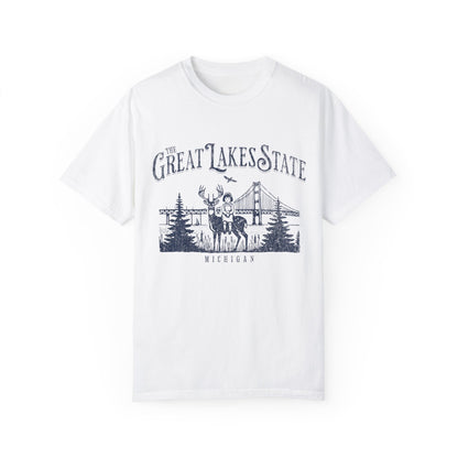 Michigan Comfort Colors Tshirt, Great Lakes State Funny Graphic Tee