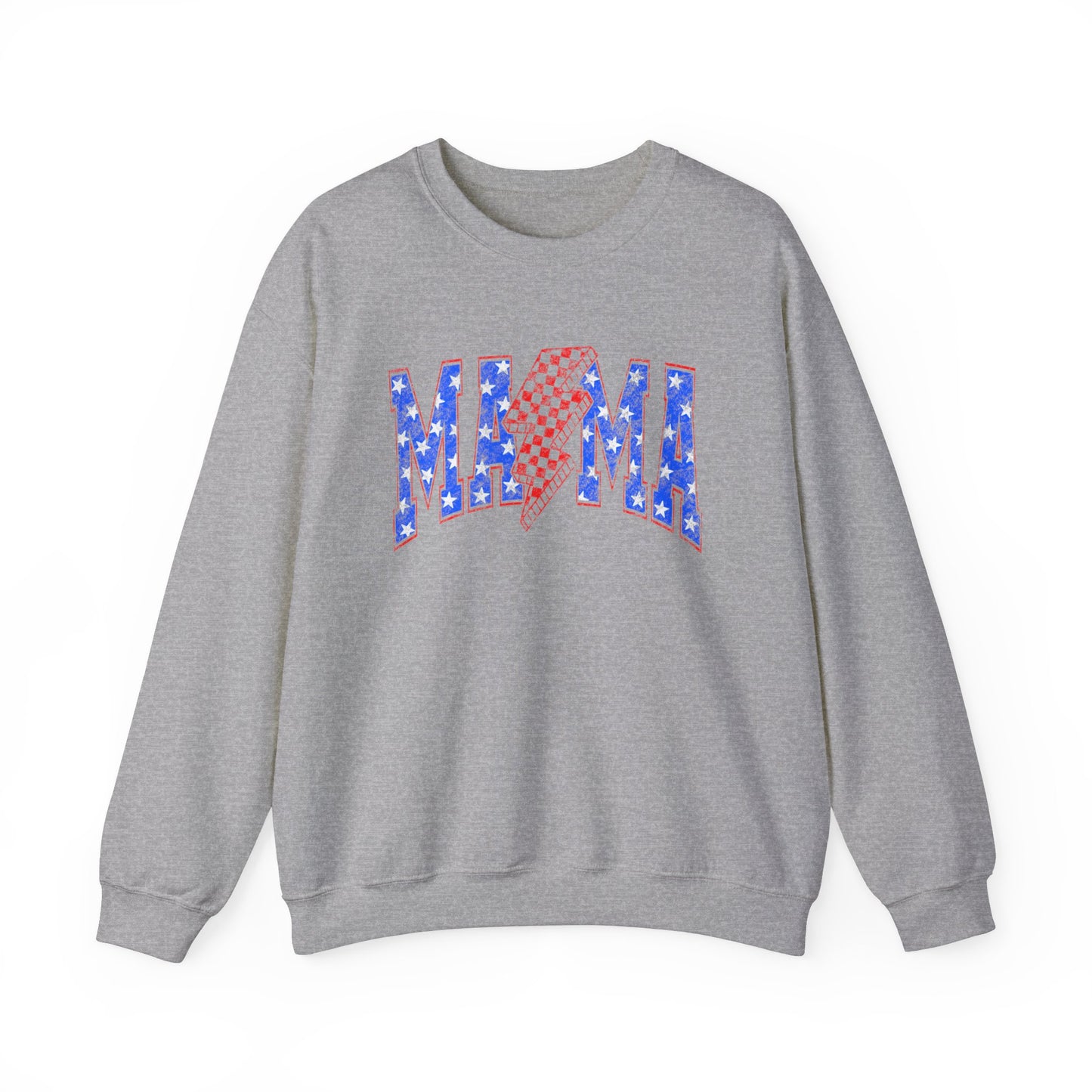 Patriotic Mama Sweatshirt, 4th of July Crewneck, Red White & Blue Band Tee Pullover for Mom