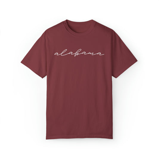 Simple Alabama Comfort Colors Tee, Vintage Feel Bama Tshirt, Trendy Oversized Minimalist State Shirt