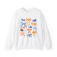 Orange and Blue Coquette Football Crewneck