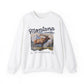 Vintage-style sweatshirt featuring a Montana elk graphic with mountain scenery and “Stay Wild” and “Big Sky Country” text.