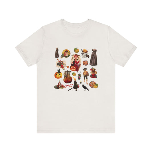 Vintage Halloween Collage Tee, Creepy Spooky Season Graphic Tshirt