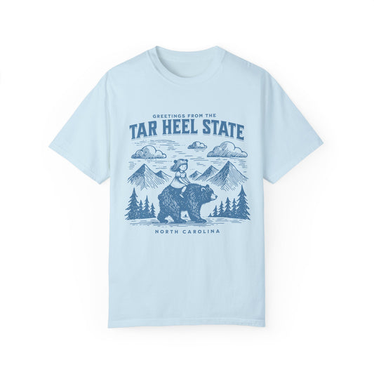 Tar Heel State Comfort Colors Tshirt, Eclectic North Carolina Nature Lover Shirt, Unisex Tee, Vintage Graphic Top, Unique Gift for Nature