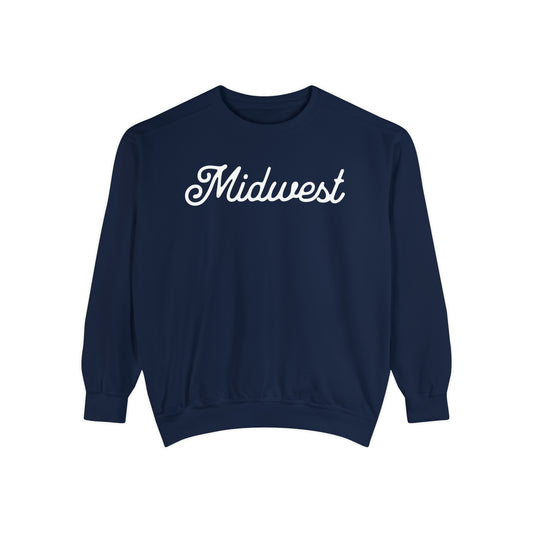 Midwest Comfort Colors Sweatshirt, Simple Midwest Crewneck, Vintage Feel Pullover