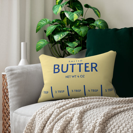 Funny Butter Lumbar Pillow - Trendy Unique Home Decor and Gifts for Foodies and Bakers