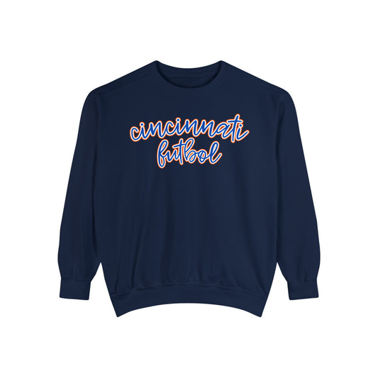 Cincinnati Futbol Crewneck, Soccer Game Day Sweatshirt, Vintage Feel FC Cincy Pullover