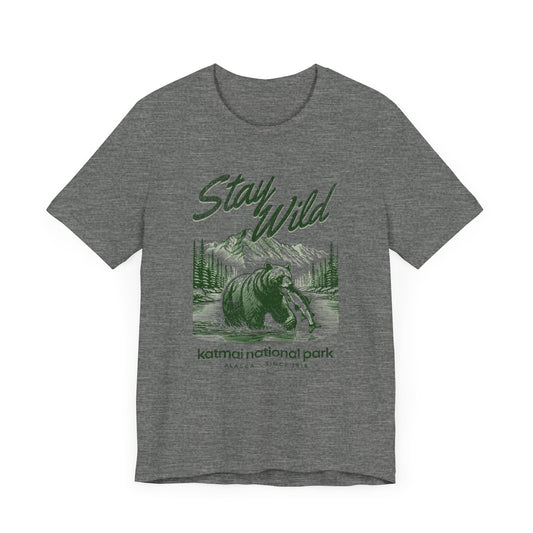 Katmai National Park Tshirt, Alaska Stay Wild Tee, Outdoorsy Granola Girl Aesthetic