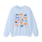 Orange and Blue Coquette Football Crewneck