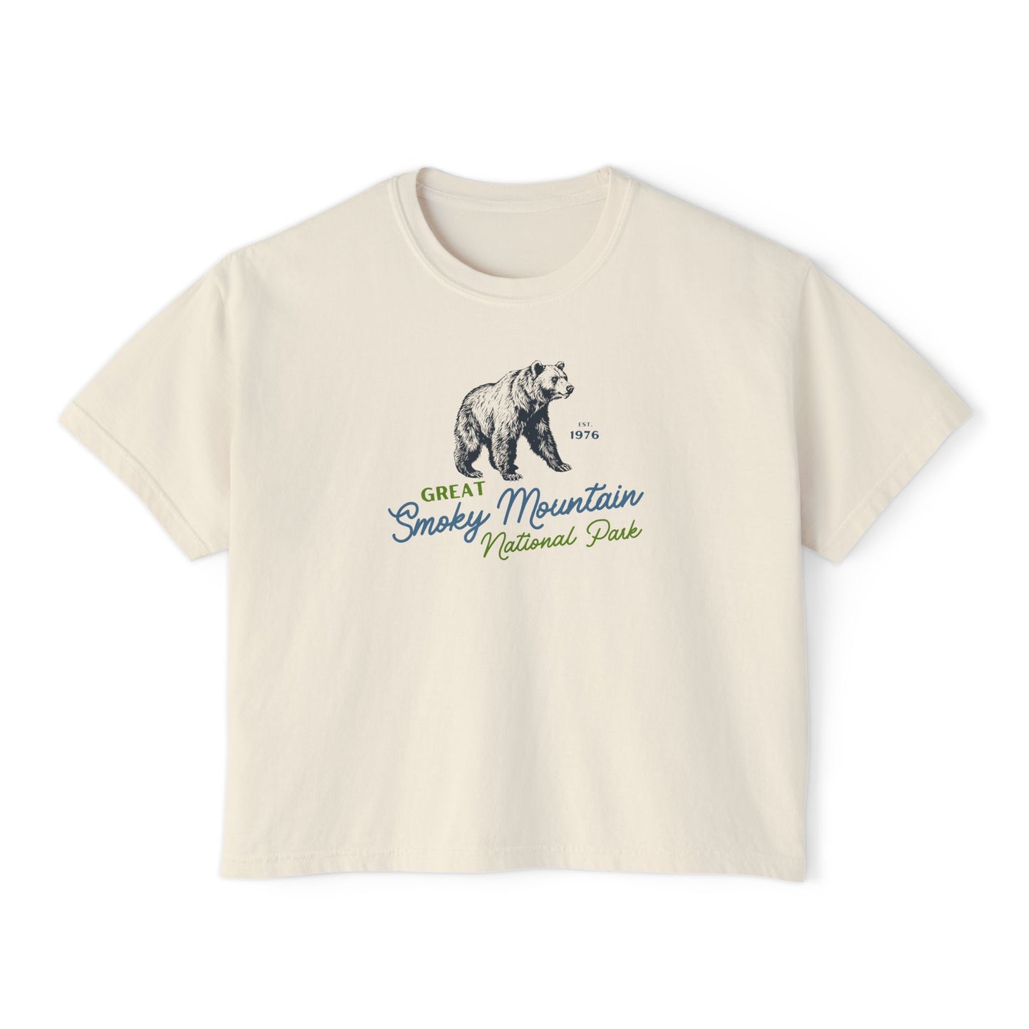 Great Smoky Mountains Comfort Colors Cropped Tee, Granola Girl Aesthetic Women's Boxy Tee