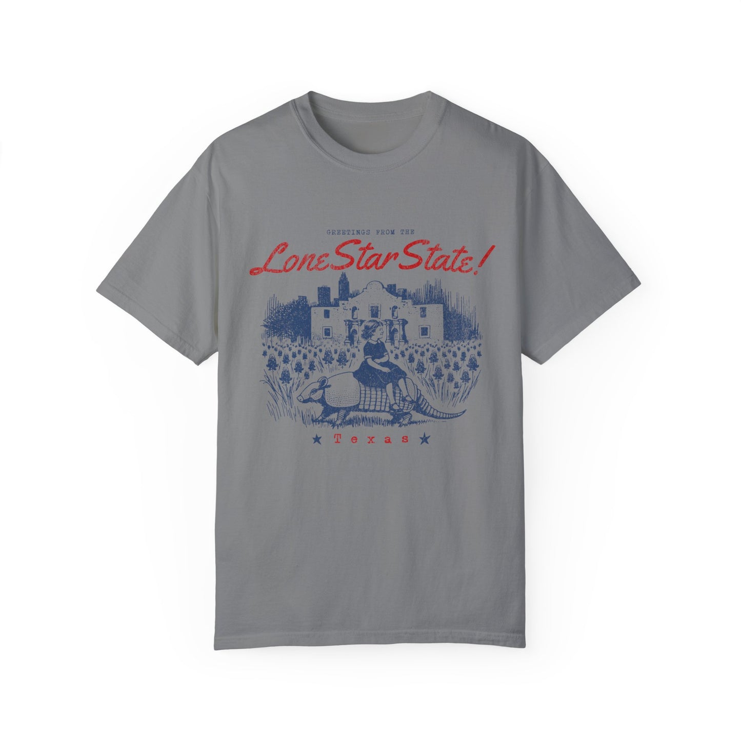 Lone Star State Comfort Colors T-shirt - Texas Tee, Armadillo, Funny, Eclectic, Unisex Garment-Dyed Shirt, Gift for Texans