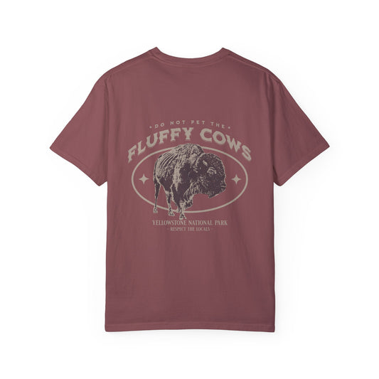 Yellowstone National Park Tshirt, Comfort Colors Granola Girl Aesthetic Tee, Do Not Pet Fluffy Cows | Front & Back Graphic