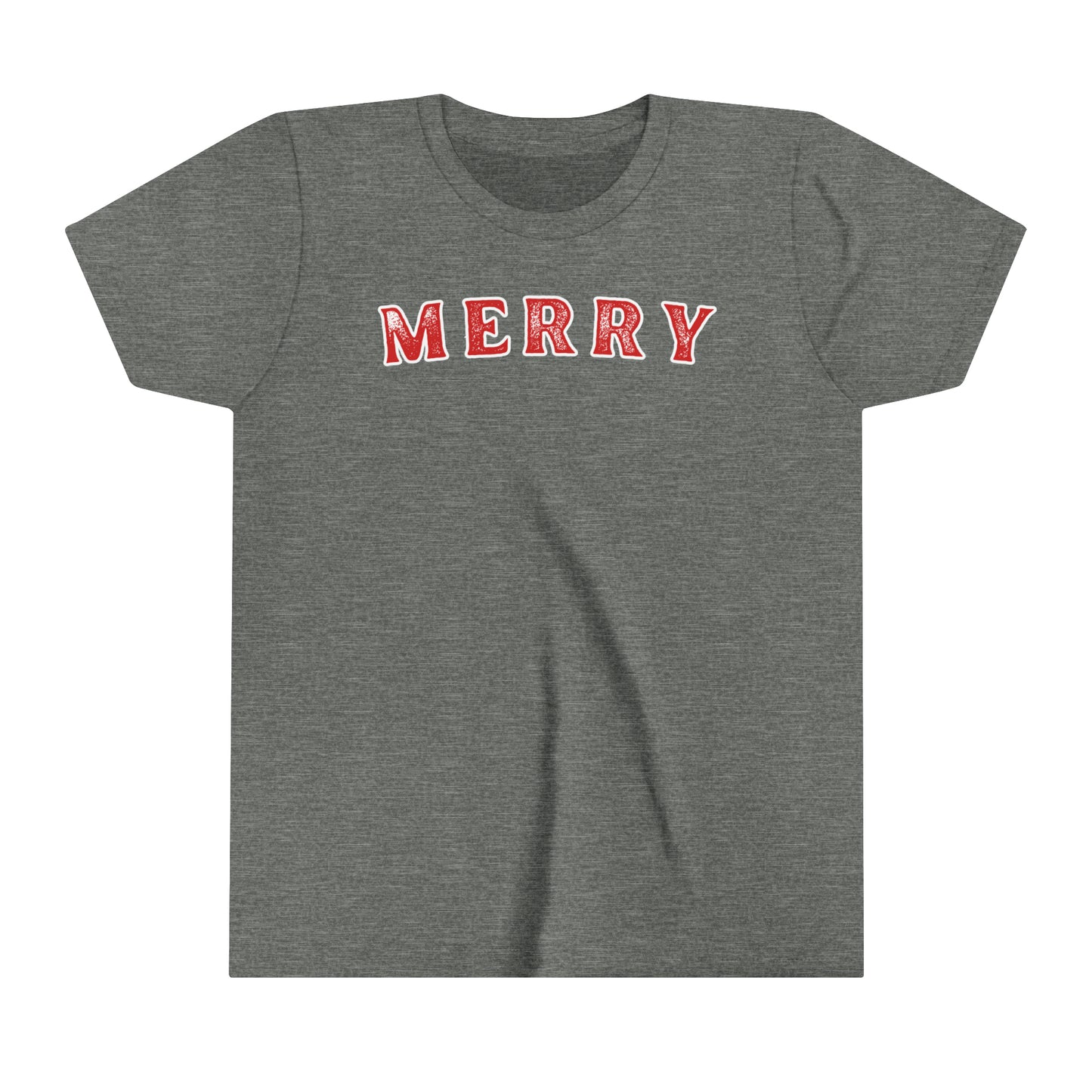 Youth Christmas Tee, Kids Merry Xmas Short Sleeve Tee