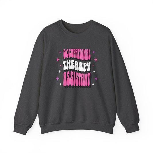 Occupational Therapy Assistant Sweatshirt | OTA Retro Pink Crewneck | COTA Appreciation Pullover