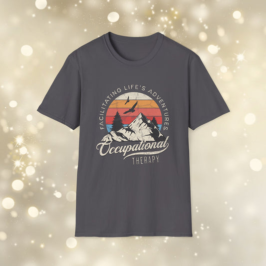 Occupational Therapy Shirt – “Facilitating Life’s Adventures” Graphic Tee | OT Gift Idea | Unisex Soft-Style T-Shirt