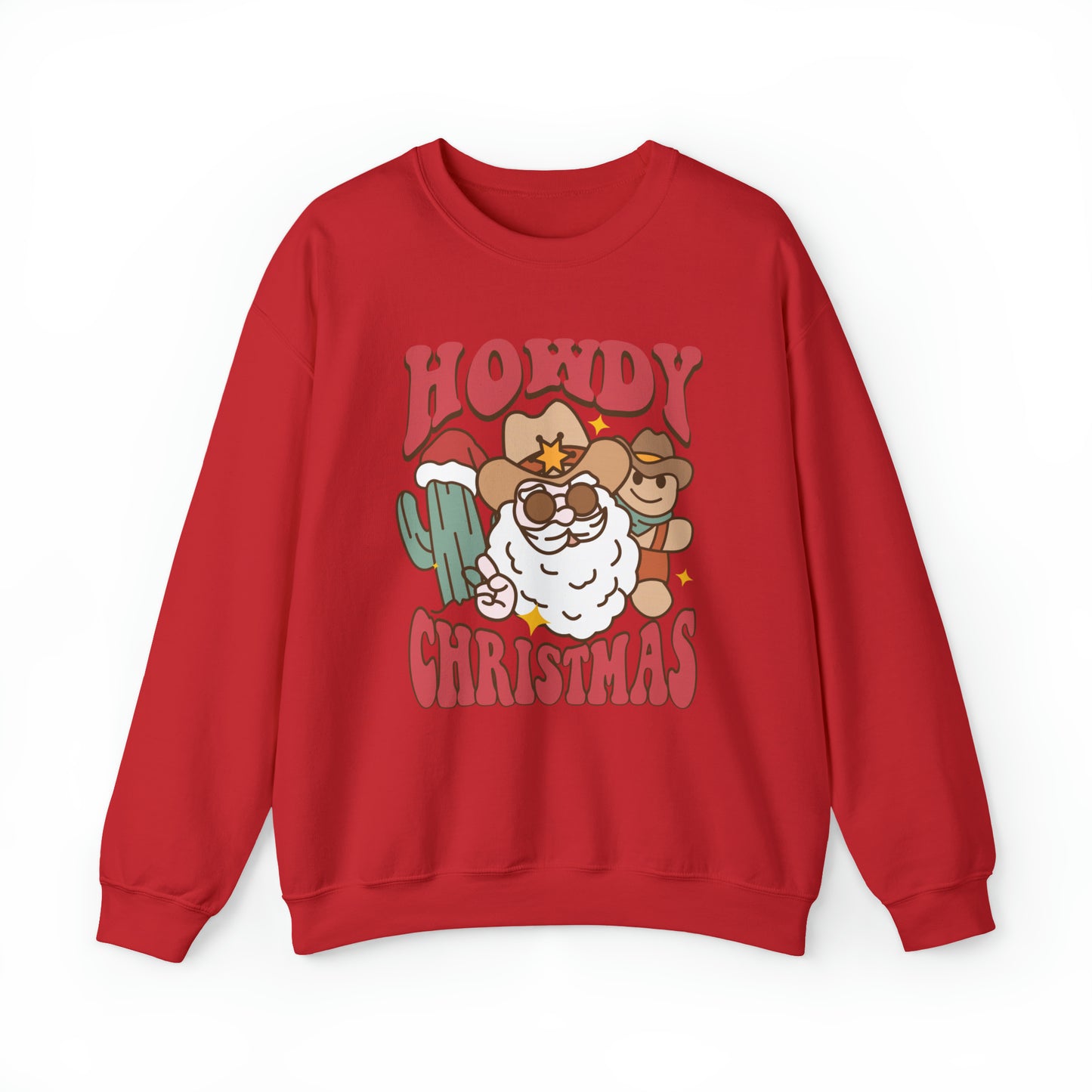 Howdy Christmas Crewneck, Western Retro Santa Christmas sweatshirt