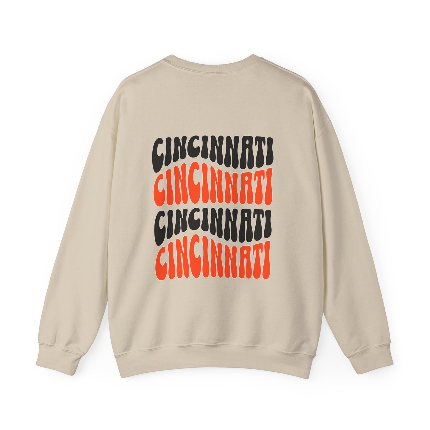 Cincinnati Bengals Crewneck, Double Sided Print Cincy Football Sweatshirt, Groovy Retro Vibes!