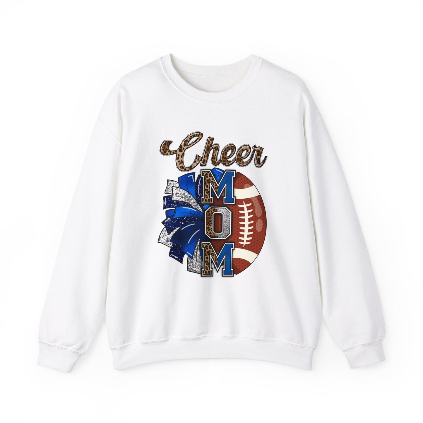 Cheer Mom Cheetah Crewneck | Blue Cheer Mom Sweatshirt