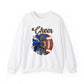 Cheer Mom Cheetah Crewneck | Blue Cheer Mom Sweatshirt