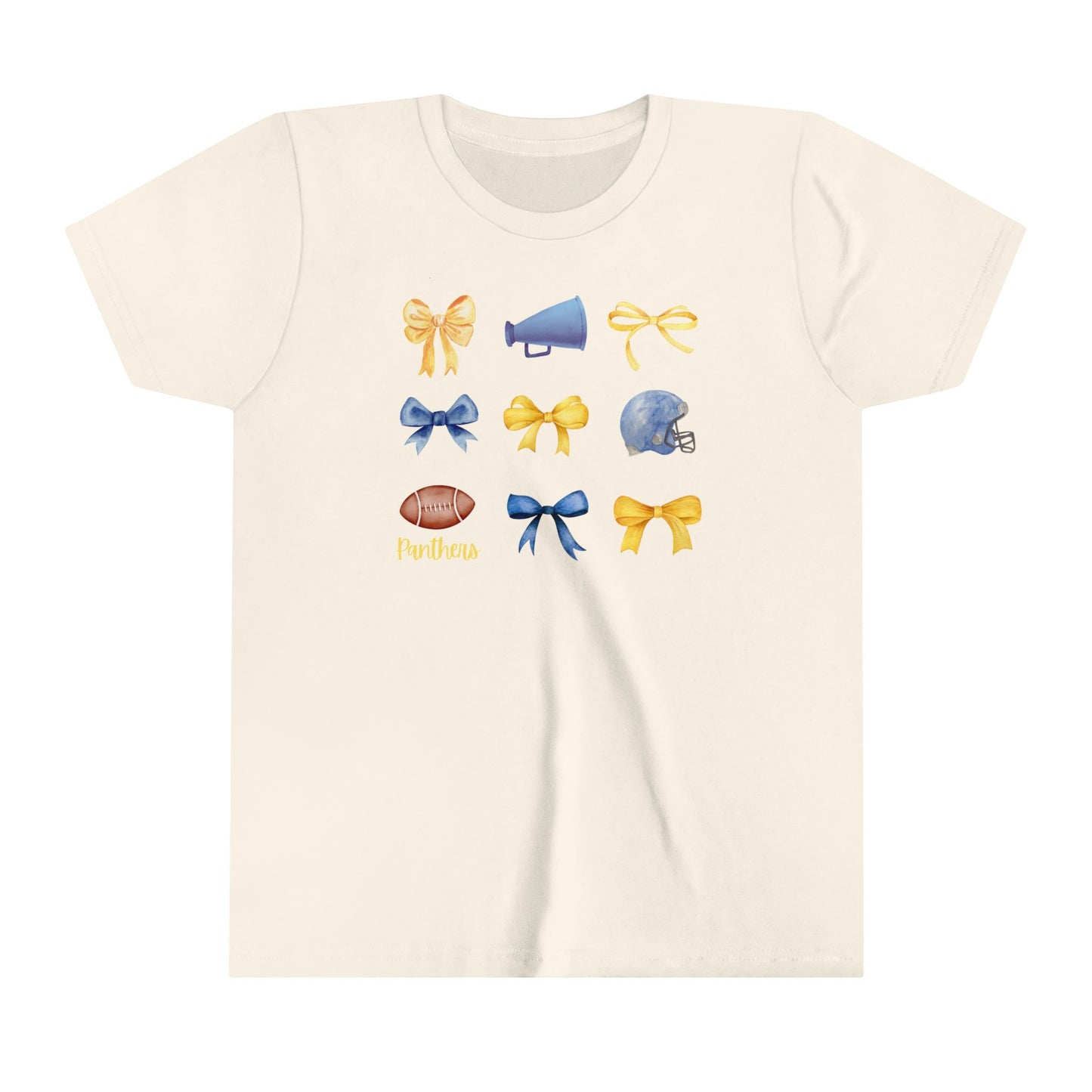 Panthers Football Bow Tshirt | YOUTH